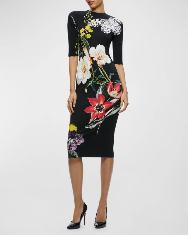 Delora Floral Printed Midi Dress